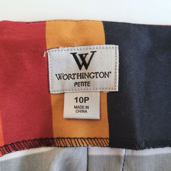 Worthington Striped Mini Skirt 10 Petite - Picture 3 of 5